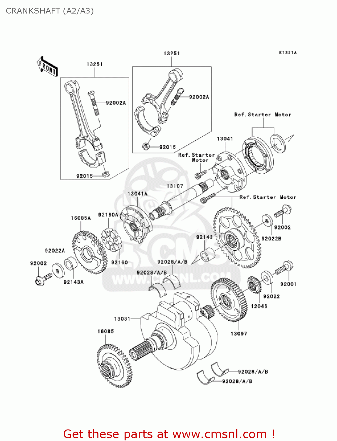 CRANKSHAFT (A2/A3) VN1600A3 VULCAN 1600 CLASSIC 2005 USA CALIFORNIA CANADA