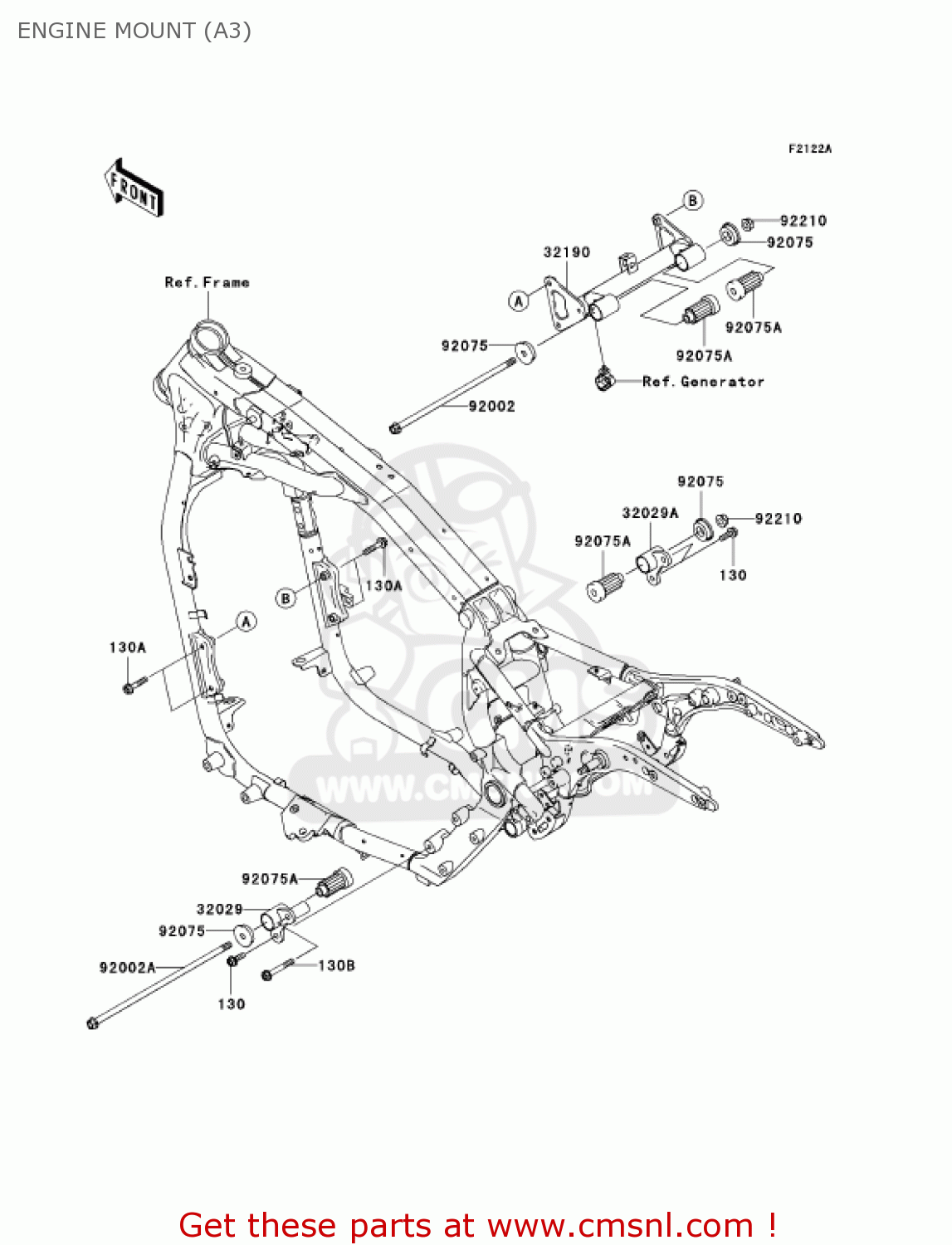 ENGINE MOUNT (A3) VN1600A3 VULCAN 1600 CLASSIC 2005 USA CALIFORNIA CANADA