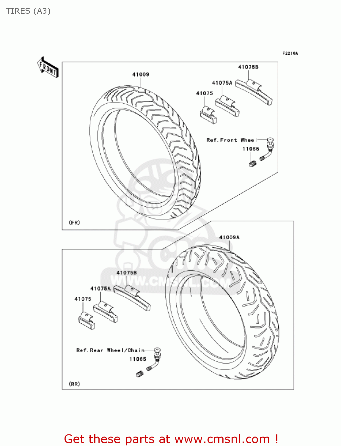 TIRES (A3) VN1600A3 VULCAN 1600 CLASSIC 2005 USA CALIFORNIA CANADA