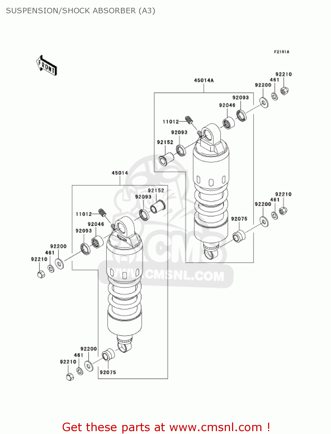 SUSPENSION/SHOCK ABSORBER (A3) VN1600A3 VULCAN 1600 CLASSIC 2005 USA CALIFORNIA CANADA