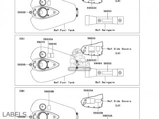 LABELS - VN1600A3 VULCAN 1600 CLASSIC 2005 USA CALIFORNIA CANADA