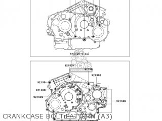 CRANKCASE BOLT PATTERN (A3) - VN1600A3 VULCAN 1600 CLASSIC 2005 USA CALIFORNIA CANADA