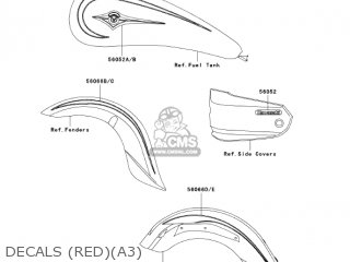 DECALS (RED)(A3) - VN1600A3 VULCAN 1600 CLASSIC 2005 USA CALIFORNIA CANADA
