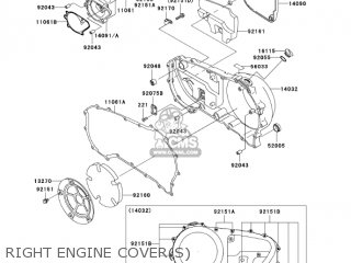 RIGHT ENGINE COVER(S) - VN1600A3 VULCAN 1600 CLASSIC 2005 USA CALIFORNIA CANADA