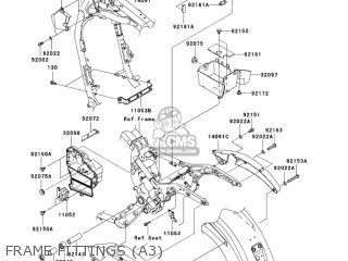 FRAME FITTINGS (A3) - VN1600A3 VULCAN 1600 CLASSIC 2005 USA CALIFORNIA CANADA