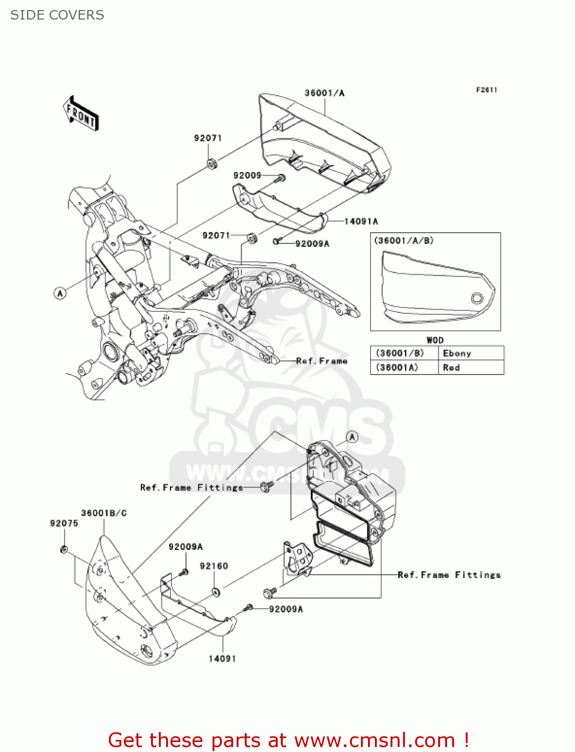 SIDE COVERS VN1600A6F VULCAN 1600 CLASSIC 2006 USA CALIFORNIA CANADA