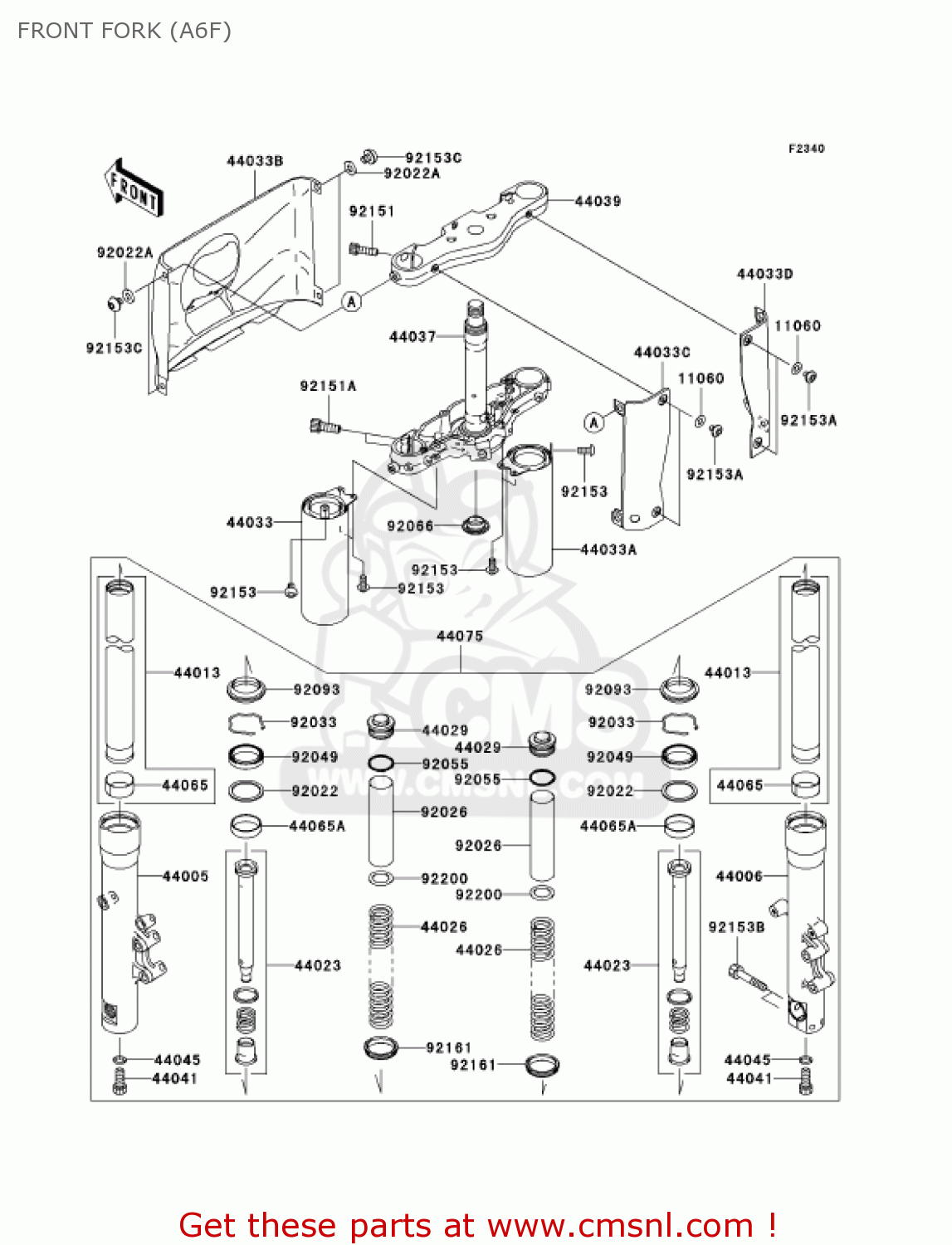FRONT FORK (A6F) VN1600A6F VULCAN 1600 CLASSIC 2006 USA CALIFORNIA CANADA