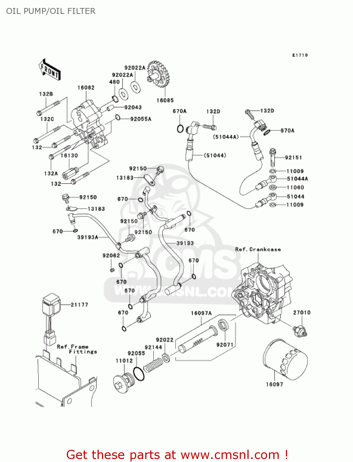 OIL PUMP/OIL FILTER VN1600A7F VULCAN 1600 CLASSIC 2007 USA CALIFORNIA CANADA