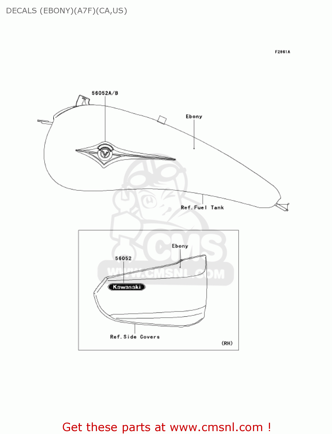 DECALS (EBONY)(A7F)(CA,US) VN1600A7F VULCAN 1600 CLASSIC 2007 USA CALIFORNIA CANADA
