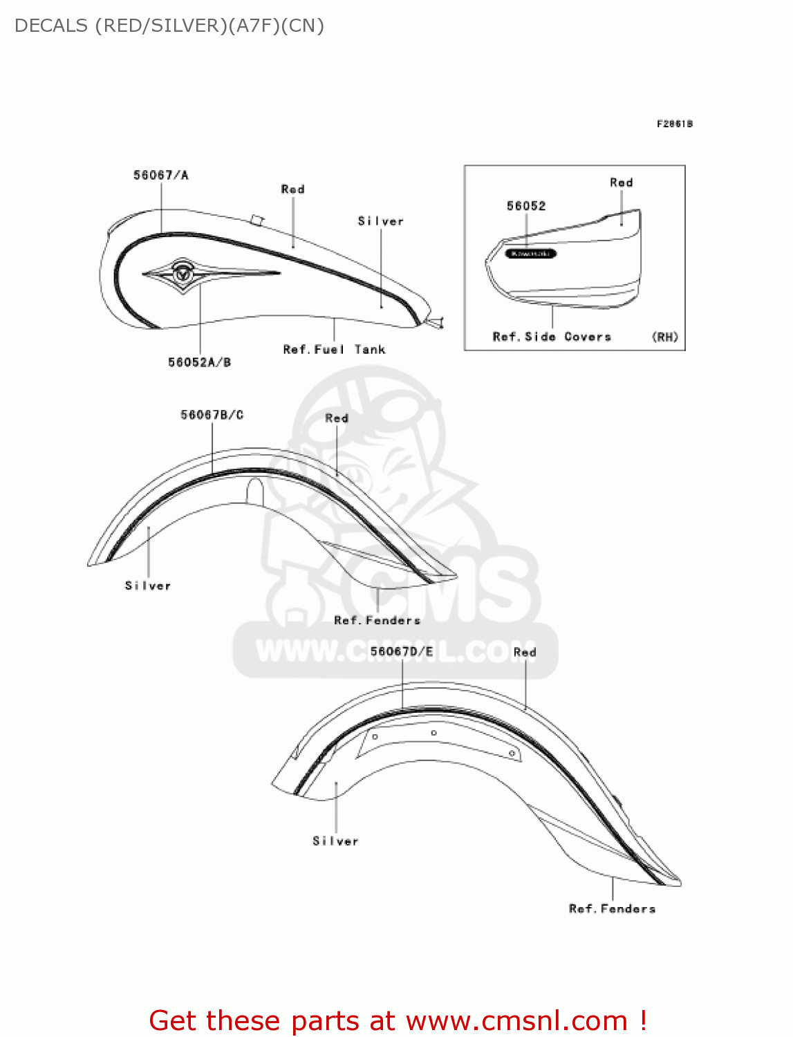 DECALS (RED/SILVER)(A7F)(CN) VN1600A7F VULCAN 1600 CLASSIC 2007 USA CALIFORNIA CANADA