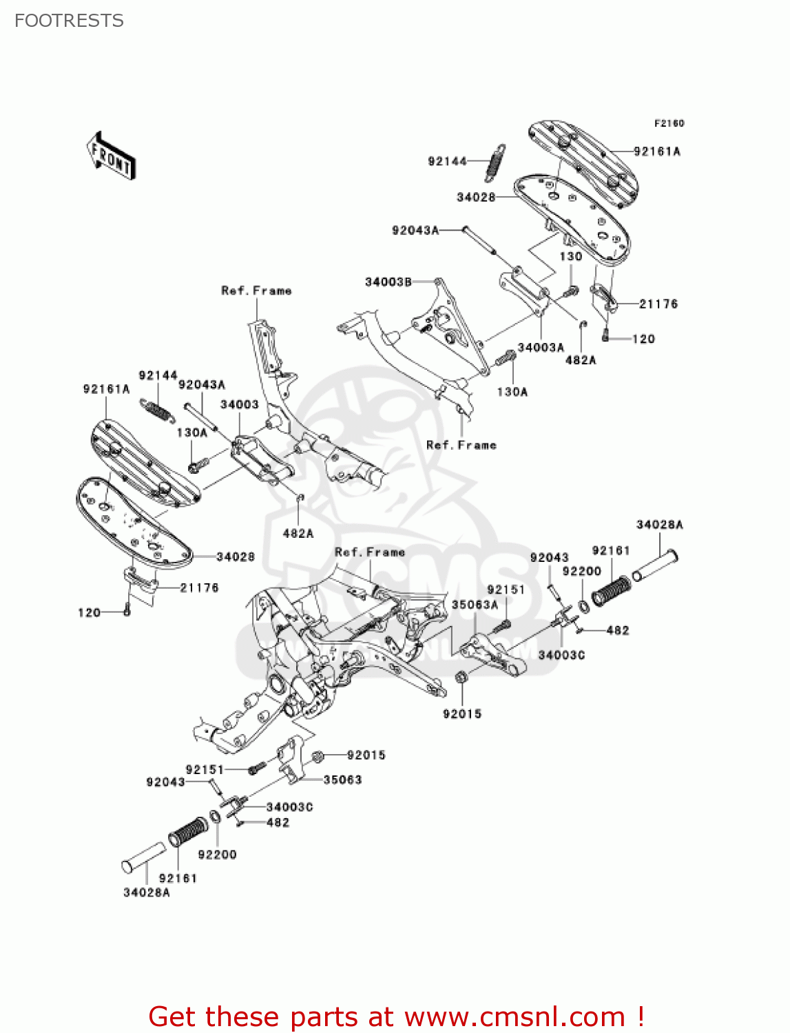 FOOTRESTS VN1600A7F VULCAN 1600 CLASSIC 2007 USA CALIFORNIA CANADA