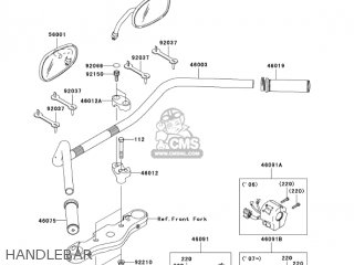 HANDLEBAR - VN1600A7F VULCAN 1600 CLASSIC 2007 USA CALIFORNIA CANADA