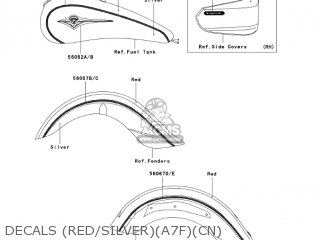 DECALS (RED/SILVER)(A7F)(CN) - VN1600A7F VULCAN 1600 CLASSIC 2007 USA CALIFORNIA CANADA