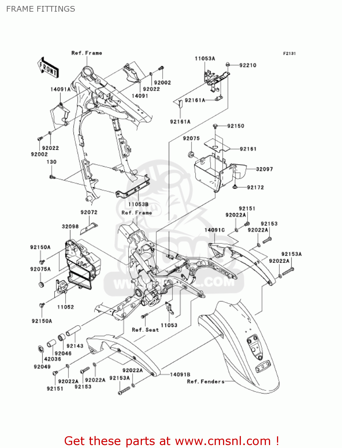 FRAME FITTINGS VN1600A7FA VULCAN 1600 CLASSIC 2007 USA CALIFORNIA