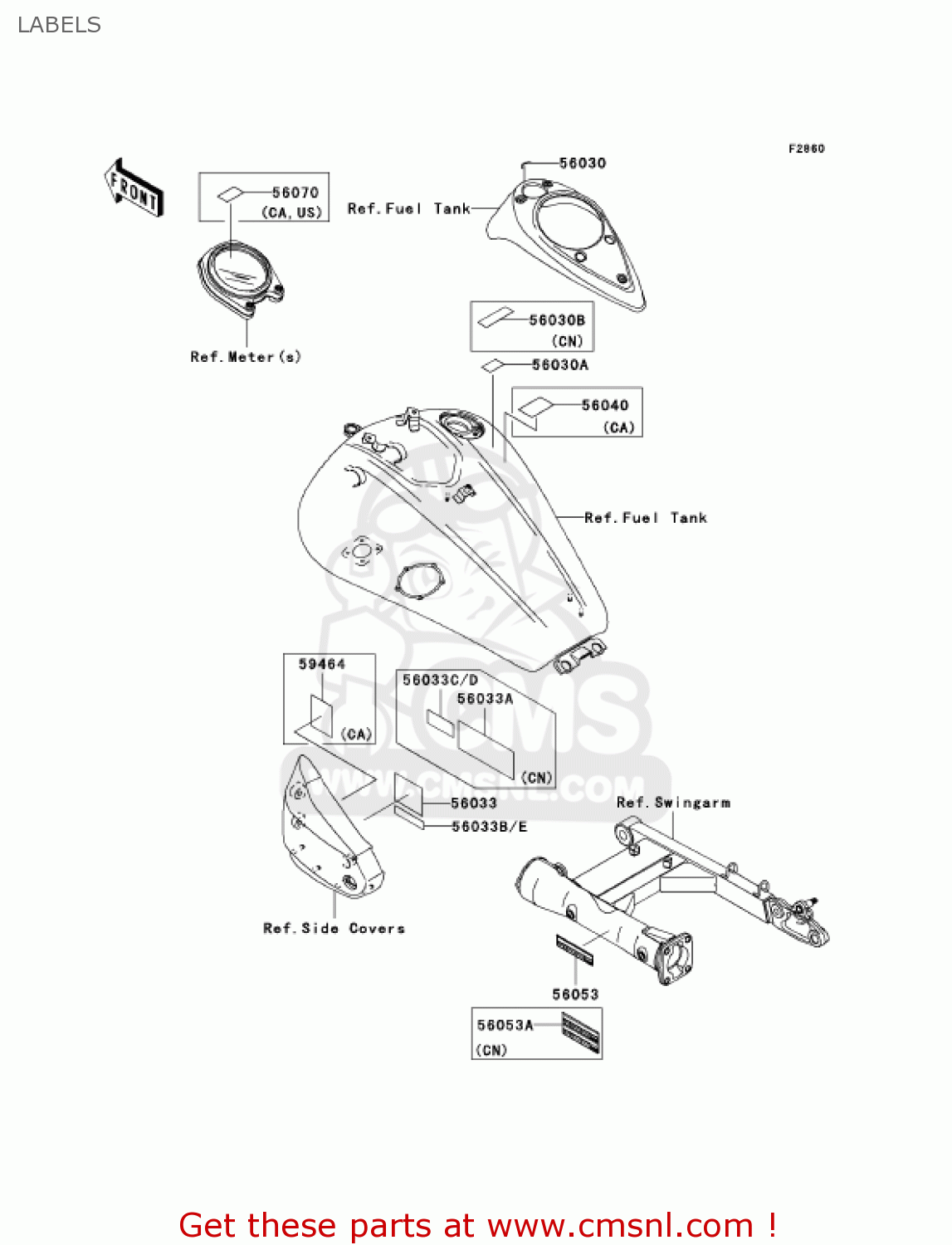 LABELS VN1600A7FA VULCAN 1600 CLASSIC 2007 USA CALIFORNIA