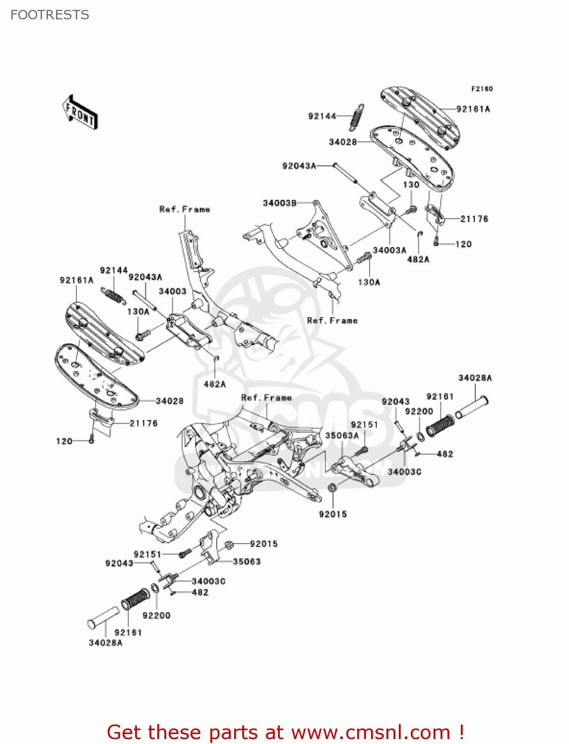FOOTRESTS VN1600A7FA VULCAN 1600 CLASSIC 2007 USA CALIFORNIA