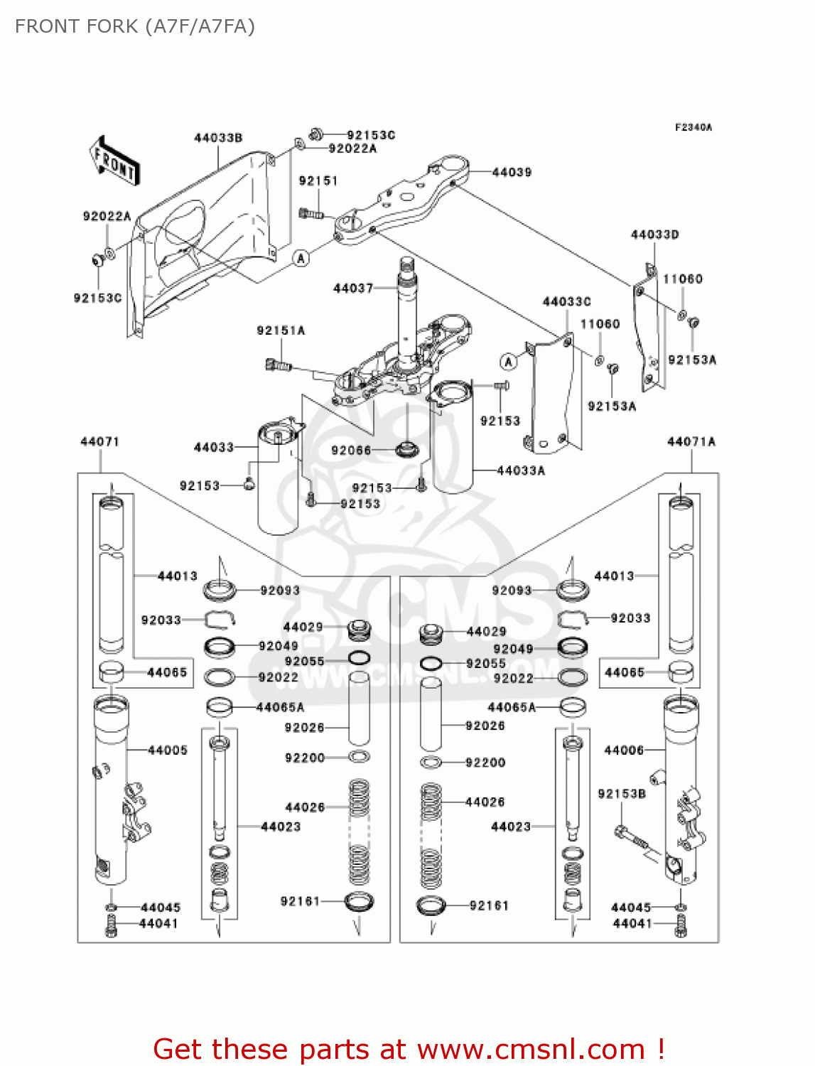 FRONT FORK (A7F/A7FA) VN1600A7FA VULCAN 1600 CLASSIC 2007 USA CALIFORNIA