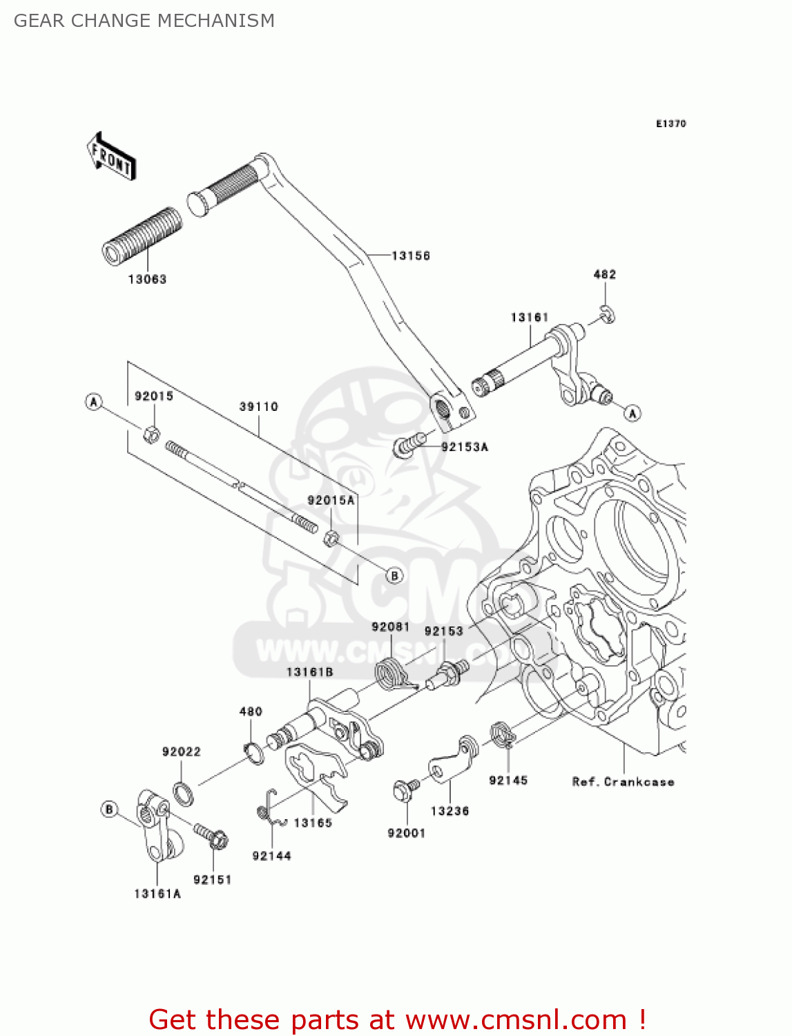 GEAR CHANGE MECHANISM VN1600B1 VULCAN 1600 MEANSTREAK 2004 USA CALIFORNIA CANADA