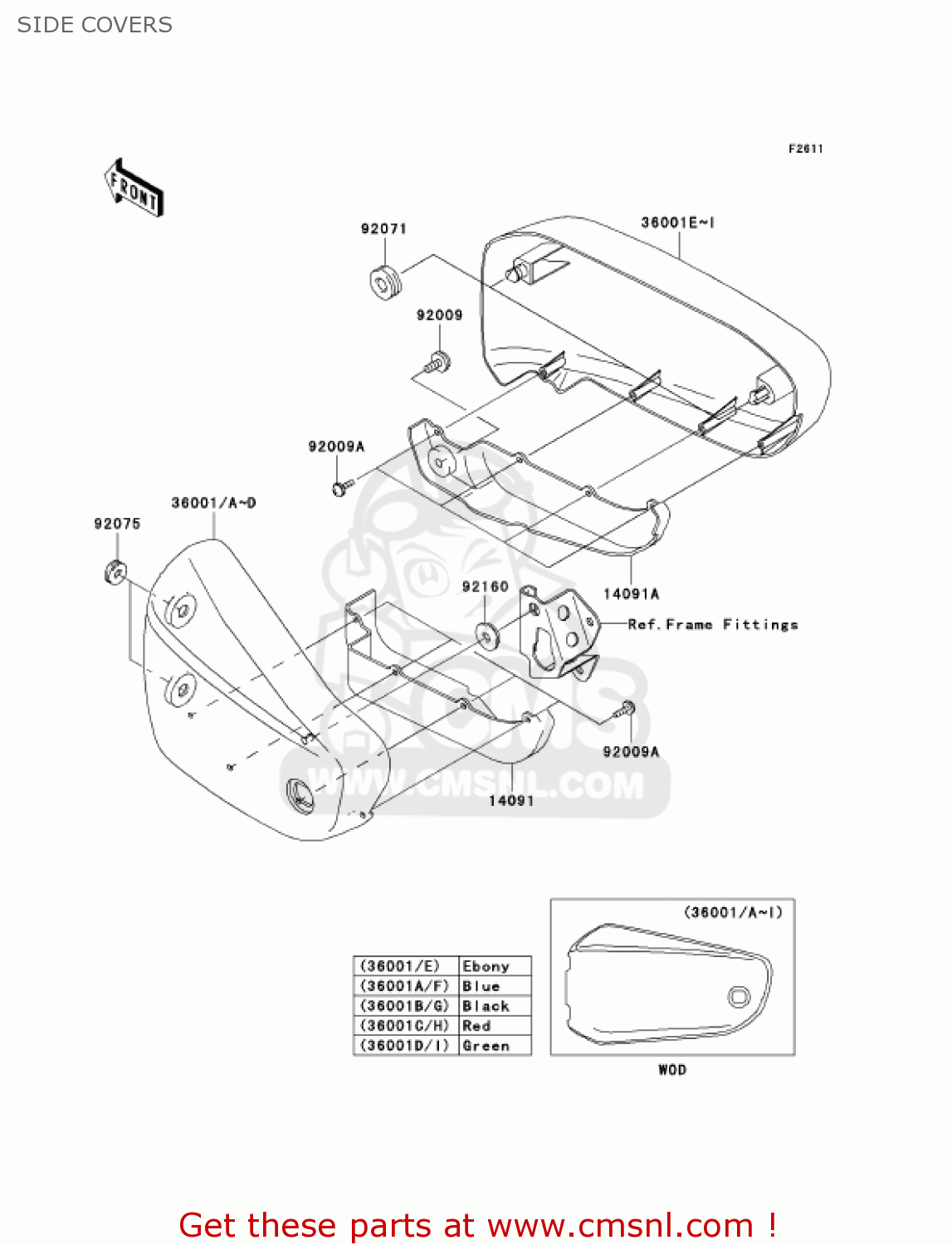 SIDE COVERS VN1600B1 VULCAN 1600 MEANSTREAK 2004 USA CALIFORNIA CANADA