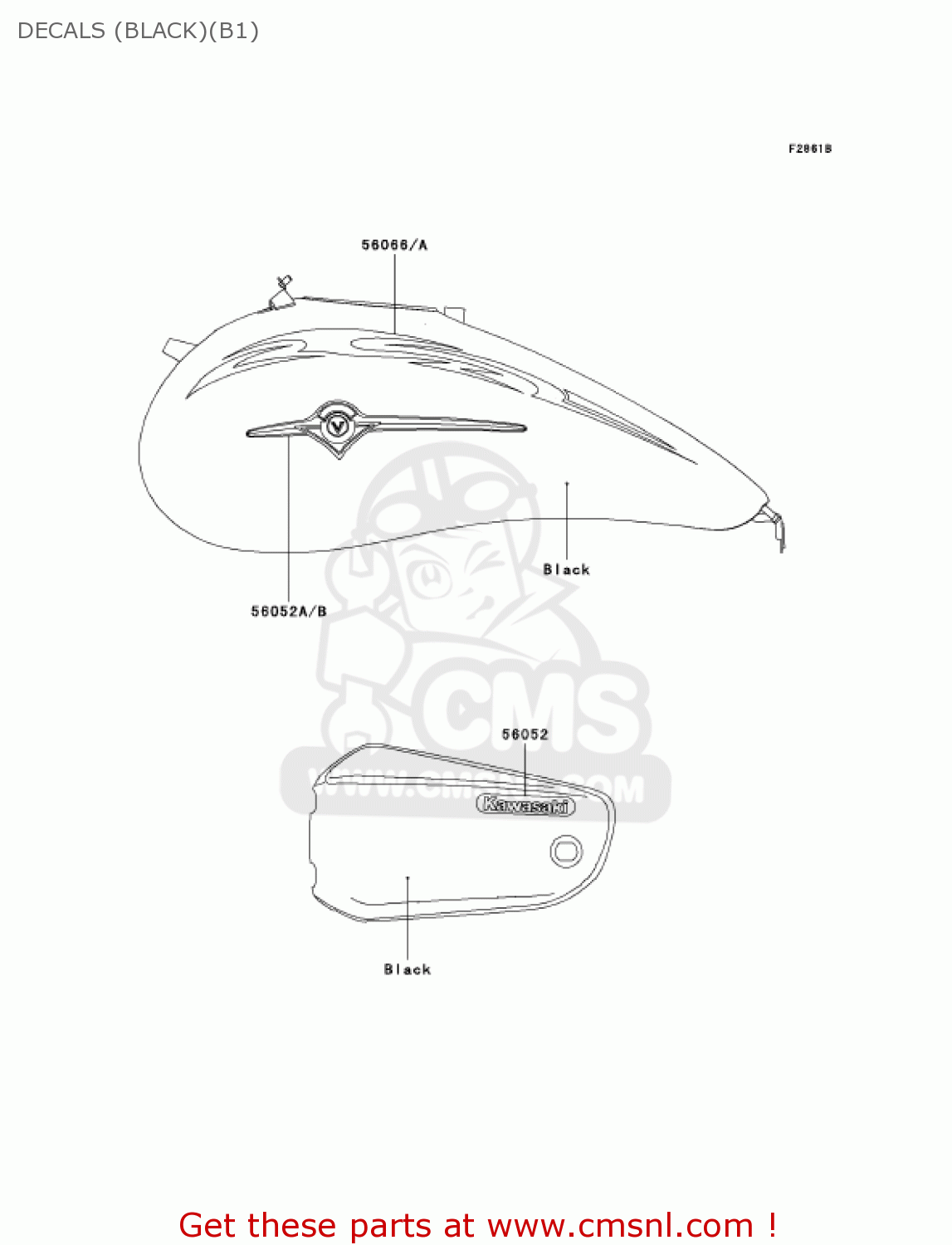 DECALS (BLACK)(B1) VN1600B1 VULCAN 1600 MEANSTREAK 2004 USA CALIFORNIA CANADA