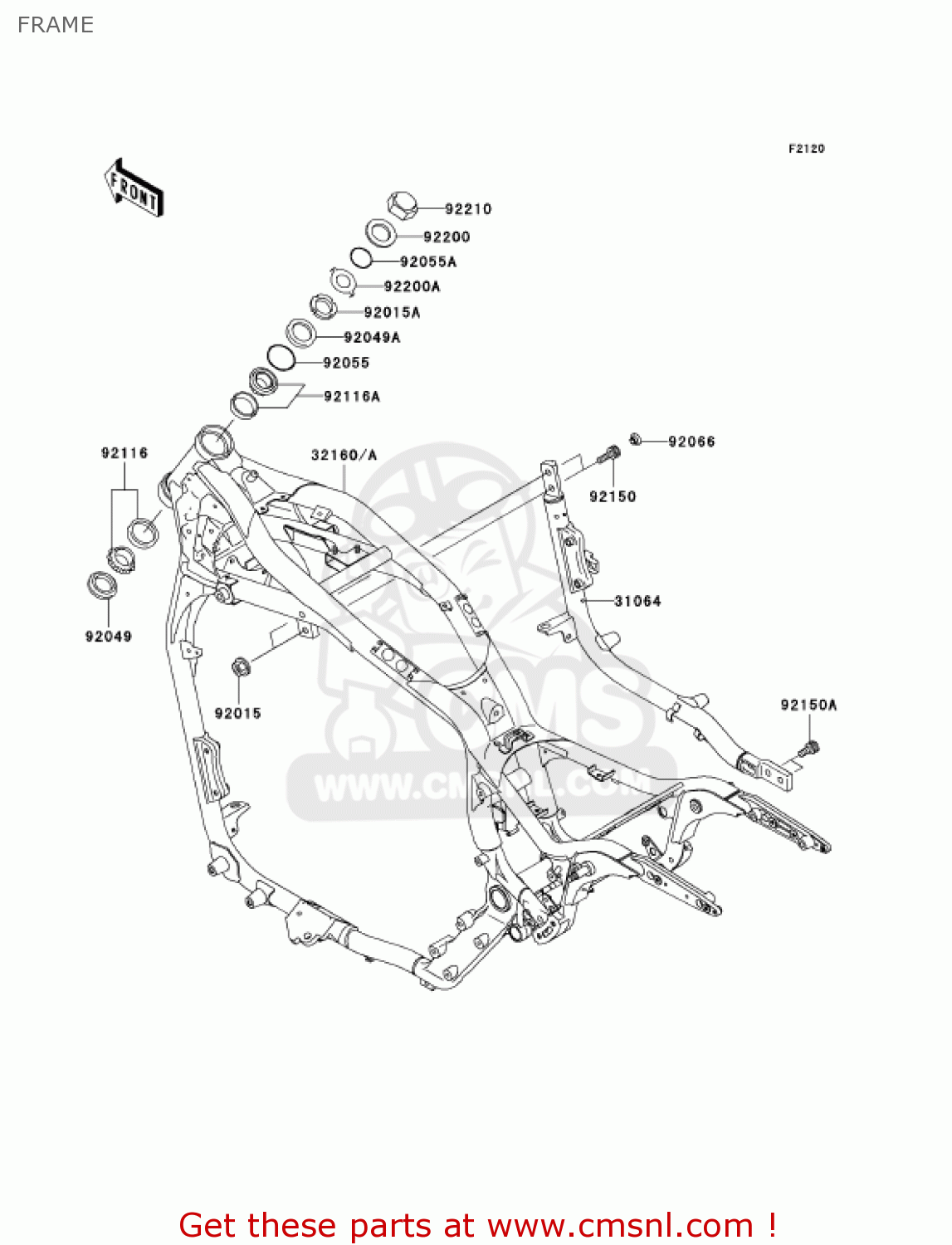 FRAME VN1600B1 VULCAN 1600 MEANSTREAK 2004 USA CALIFORNIA CANADA