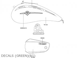 DECALS (GREEN)(B1) - VN1600B1 VULCAN 1600 MEANSTREAK 2004 USA CALIFORNIA CANADA