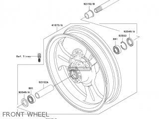 FRONT WHEEL - VN1600B1 VULCAN 1600 MEANSTREAK 2004 USA CALIFORNIA CANADA