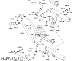 MUFFLER(S) - VN1600B1 VULCAN 1600 MEANSTREAK 2004 USA CALIFORNIA CANADA