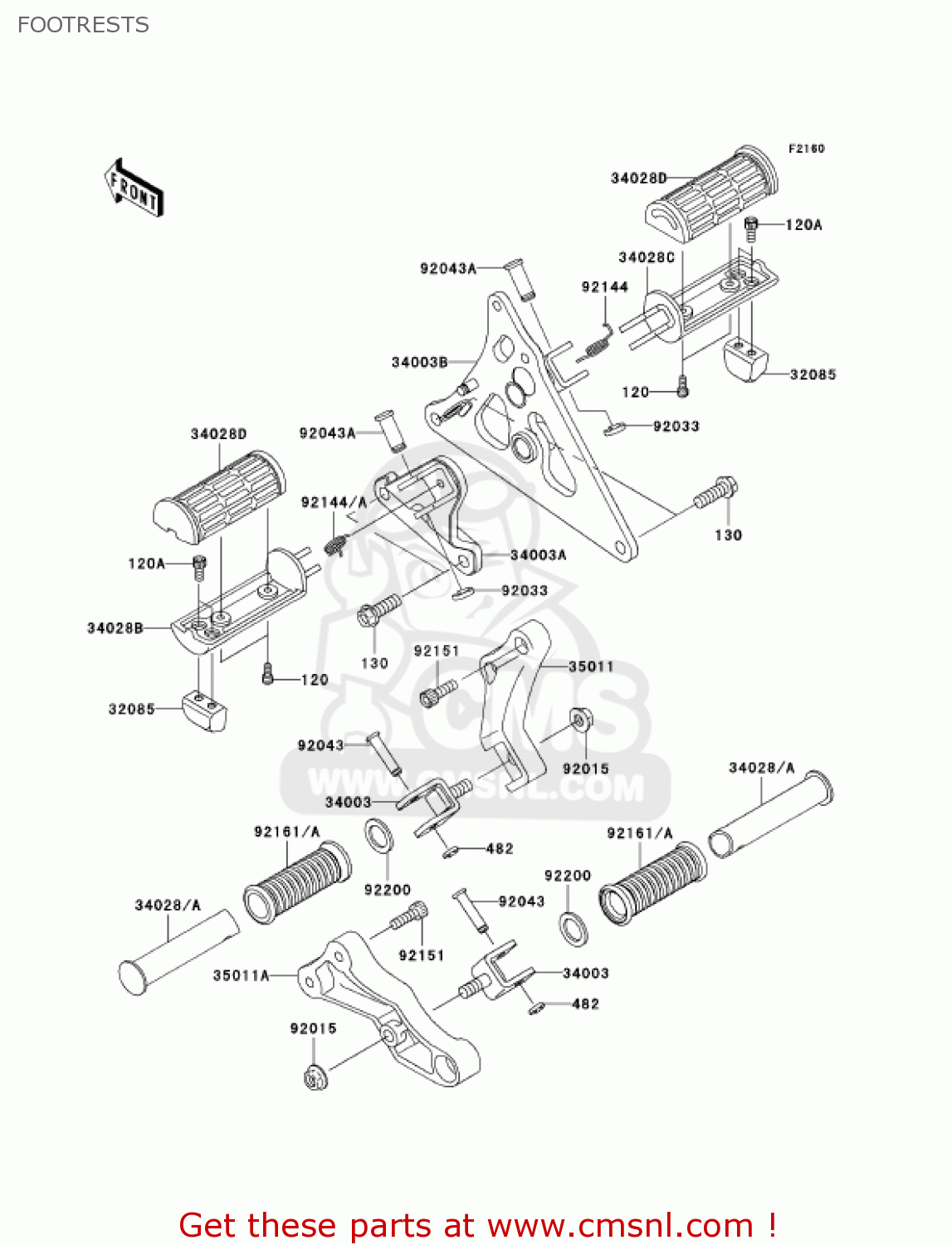 FOOTRESTS VN1600B2 VULCAN 1600 MEANSTREAK 2005 USA CALIFORNIA CANADA