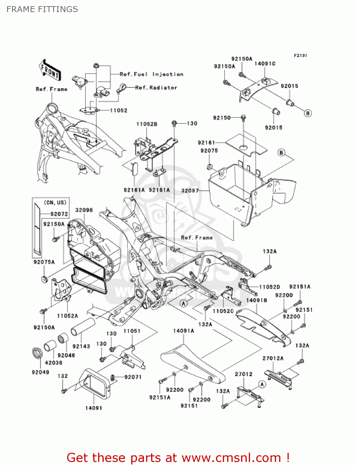 FRAME FITTINGS VN1600B2 VULCAN 1600 MEANSTREAK 2005 USA CALIFORNIA CANADA