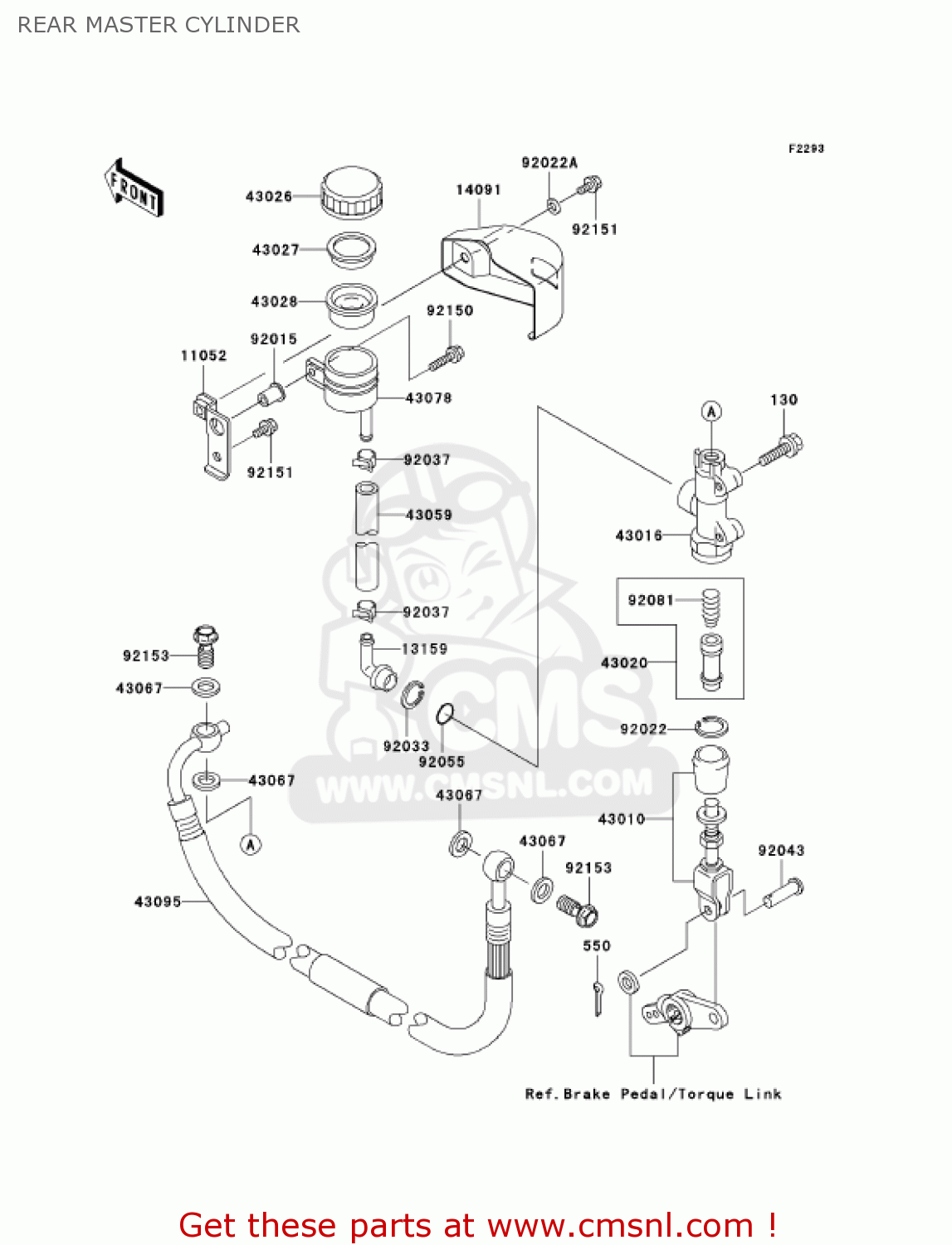 REAR MASTER CYLINDER VN1600B2 VULCAN 1600 MEANSTREAK 2005 USA CALIFORNIA CANADA