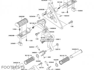 FOOTRESTS - VN1600B2 VULCAN 1600 MEANSTREAK 2005 USA CALIFORNIA CANADA