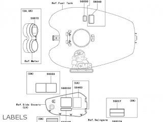 LABELS - VN1600B2 VULCAN 1600 MEANSTREAK 2005 USA CALIFORNIA CANADA