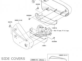 SIDE COVERS - VN1600B2 VULCAN 1600 MEANSTREAK 2005 USA CALIFORNIA CANADA