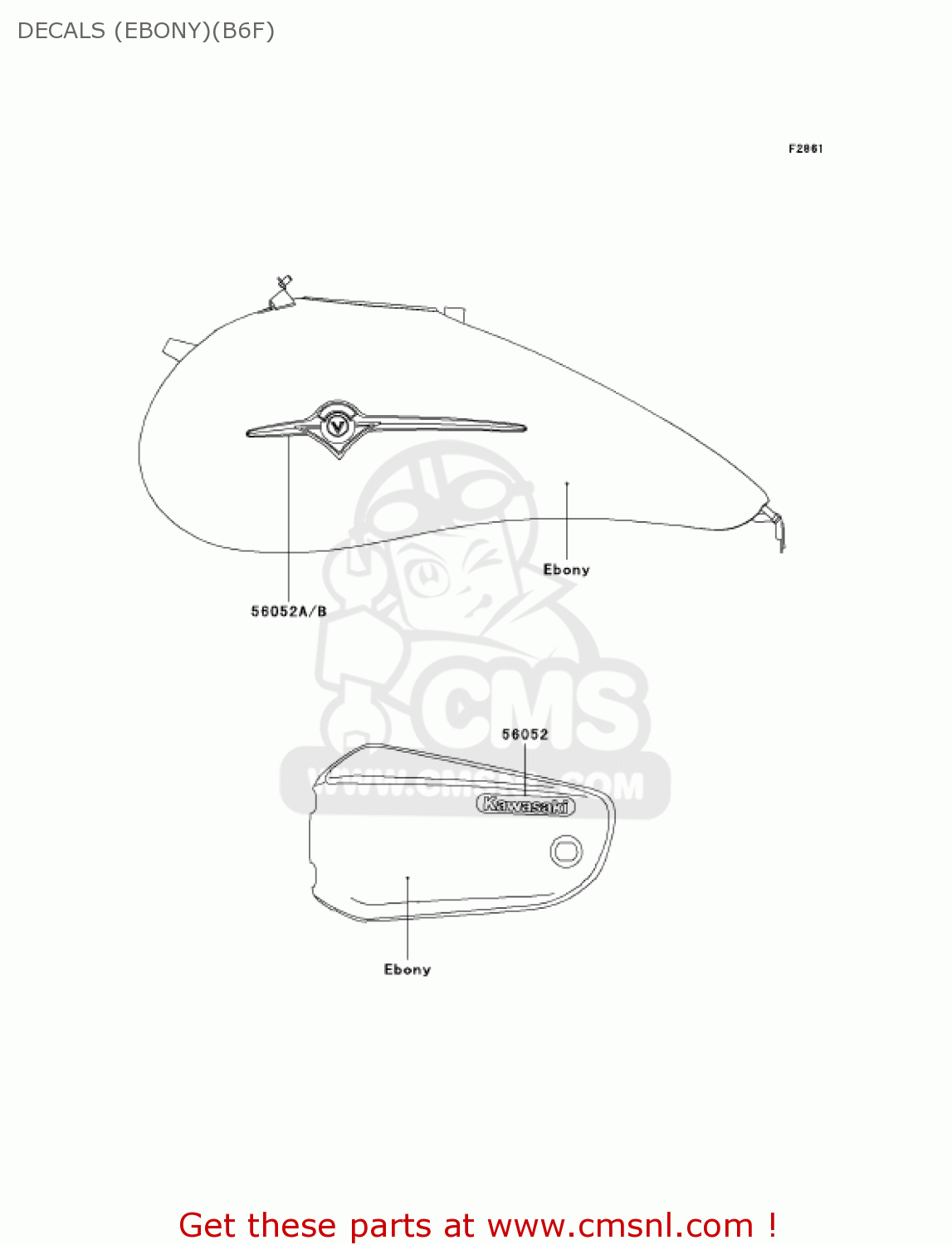 DECALS (EBONY)(B6F) VN1600B6F VULCAN 1600 MEANSTREAK 2006 USA CALIFORNIA CANADA