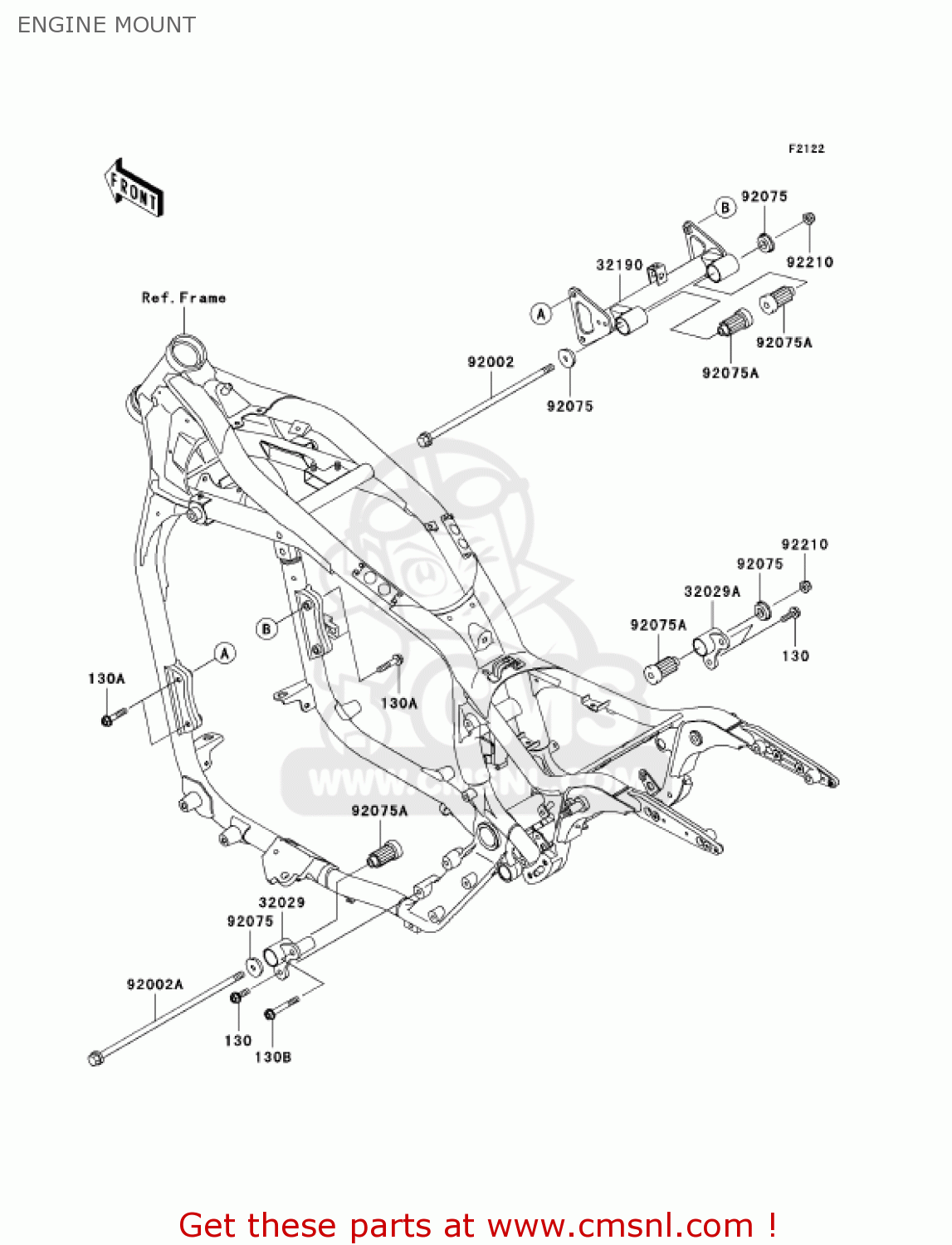 ENGINE MOUNT VN1600B6F VULCAN 1600 MEANSTREAK 2006 USA CALIFORNIA CANADA