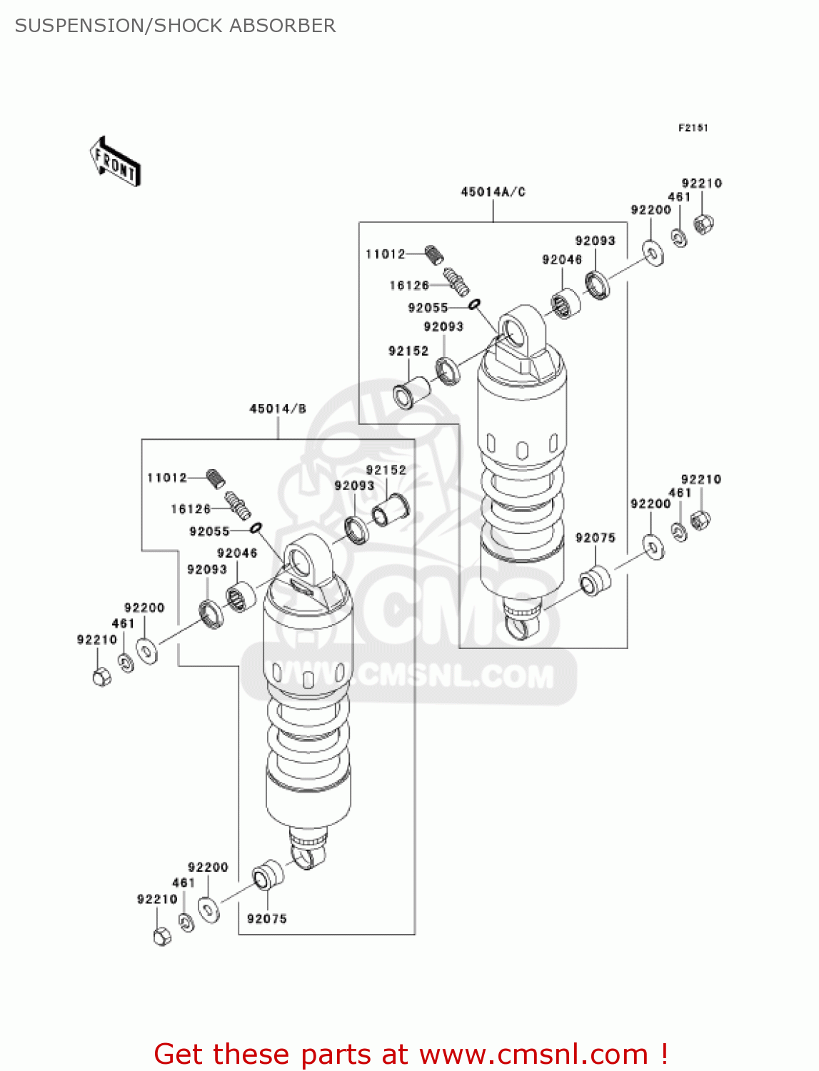 SUSPENSION/SHOCK ABSORBER VN1600B6F VULCAN 1600 MEANSTREAK 2006 USA CALIFORNIA CANADA