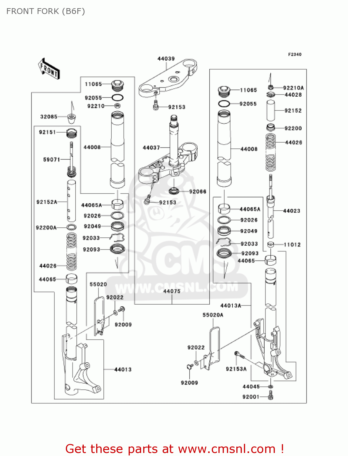 FRONT FORK (B6F) VN1600B6F VULCAN 1600 MEANSTREAK 2006 USA CALIFORNIA CANADA