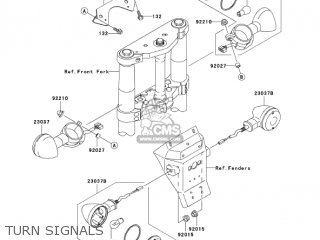 TURN SIGNALS - VN1600B6F VULCAN 1600 MEANSTREAK 2006 USA CALIFORNIA CANADA