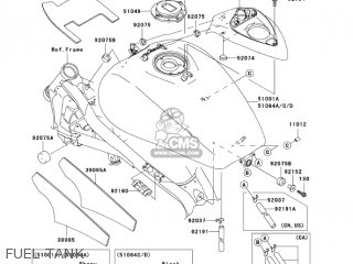 FUEL TANK - VN1600B6F VULCAN 1600 MEANSTREAK 2006 USA CALIFORNIA CANADA