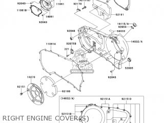 RIGHT ENGINE COVER(S) - VN1600B6F VULCAN 1600 MEANSTREAK 2006 USA CALIFORNIA CANADA