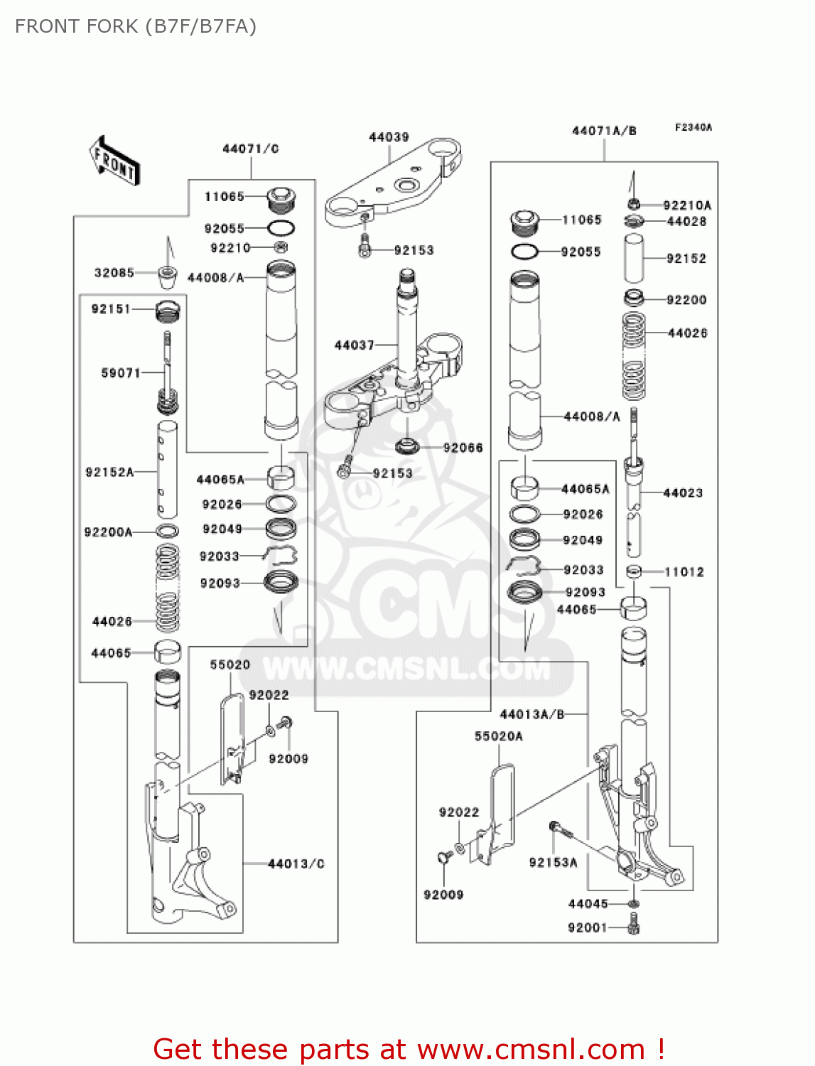 FRONT FORK (B7F/B7FA) VN1600B7F VULCAN 1600 MEANSTREAK 2007 USA CALIFORNIA CANADA