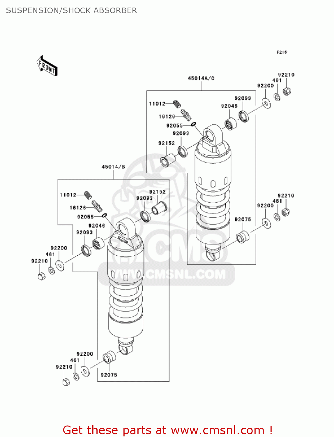 SUSPENSION/SHOCK ABSORBER VN1600B7F VULCAN 1600 MEANSTREAK 2007 USA CALIFORNIA CANADA