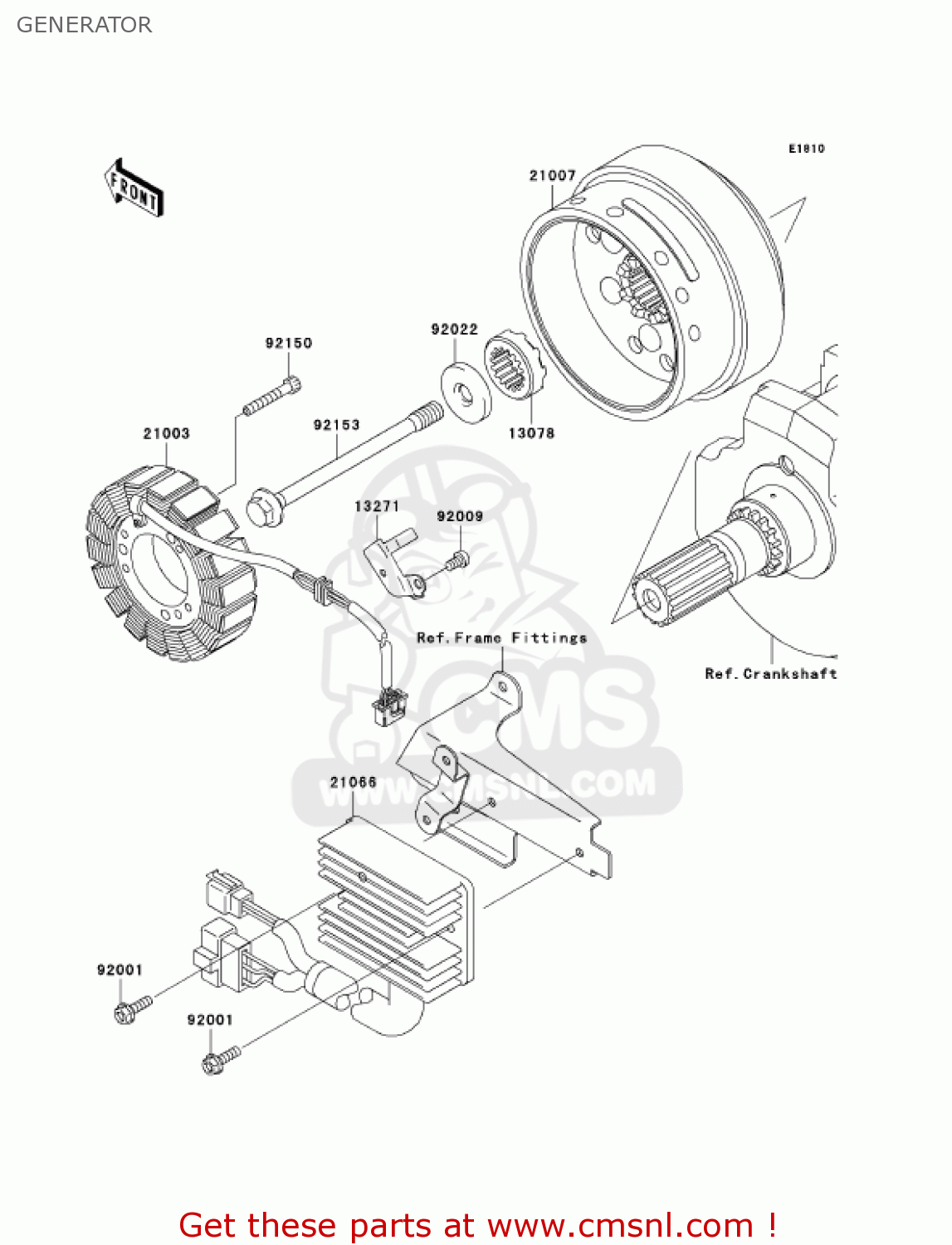 GENERATOR VN1600B7F VULCAN 1600 MEANSTREAK 2007 USA CALIFORNIA CANADA