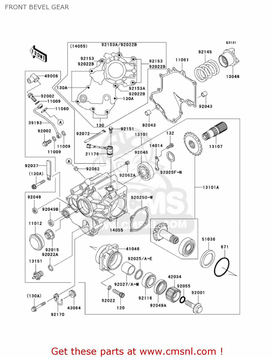 FRONT BEVEL GEAR VN1600B7F VULCAN 1600 MEANSTREAK 2007 USA CALIFORNIA CANADA