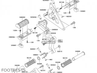 FOOTRESTS - VN1600B7F VULCAN 1600 MEANSTREAK 2007 USA CALIFORNIA CANADA