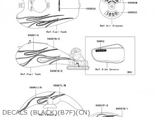 DECALS (BLACK)(B7F)(CN) - VN1600B7F VULCAN 1600 MEANSTREAK 2007 USA CALIFORNIA CANADA