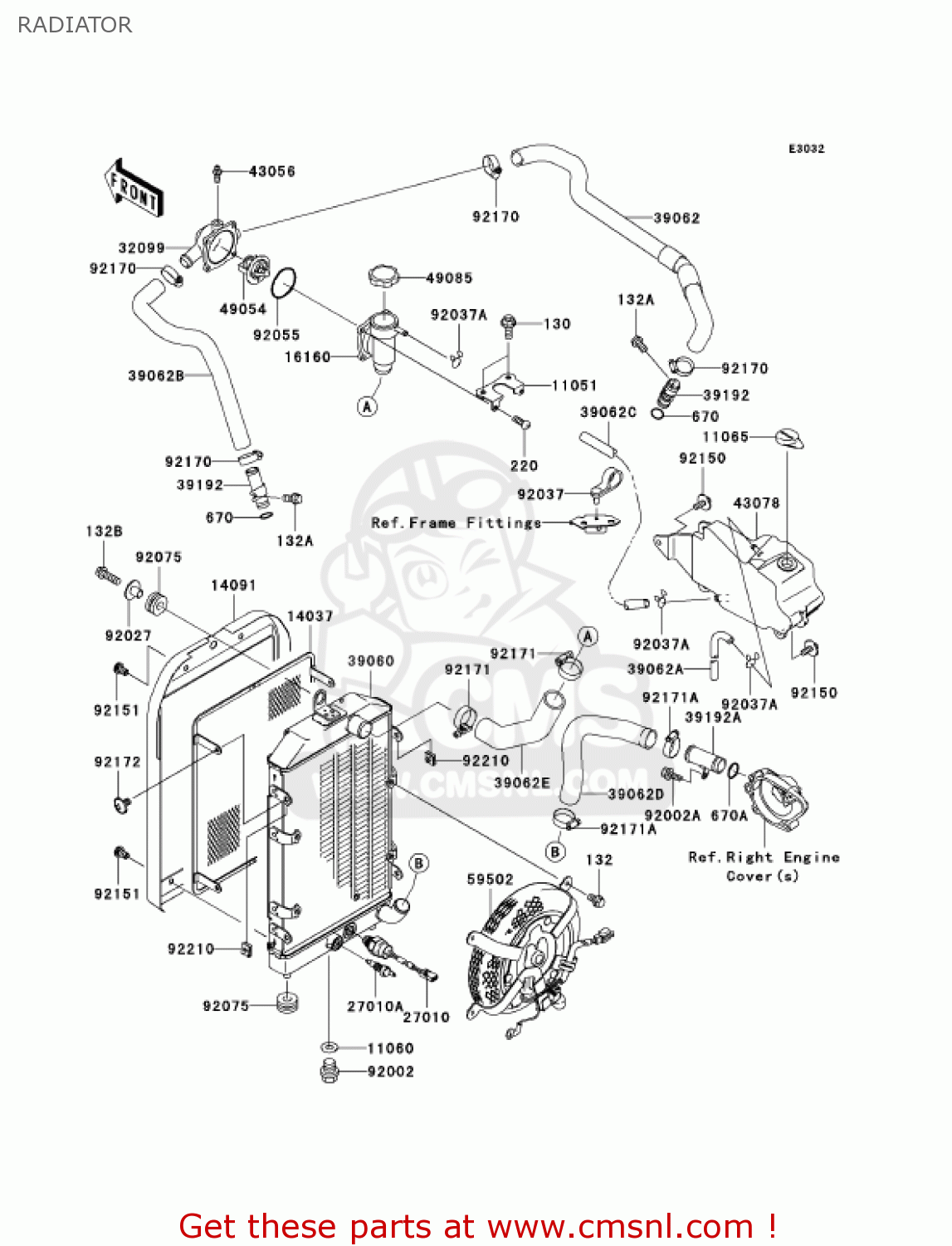 RADIATOR VN1600B7FA VULCAN 1600 MEANSTREAK 2007 USA CALIFORNIA
