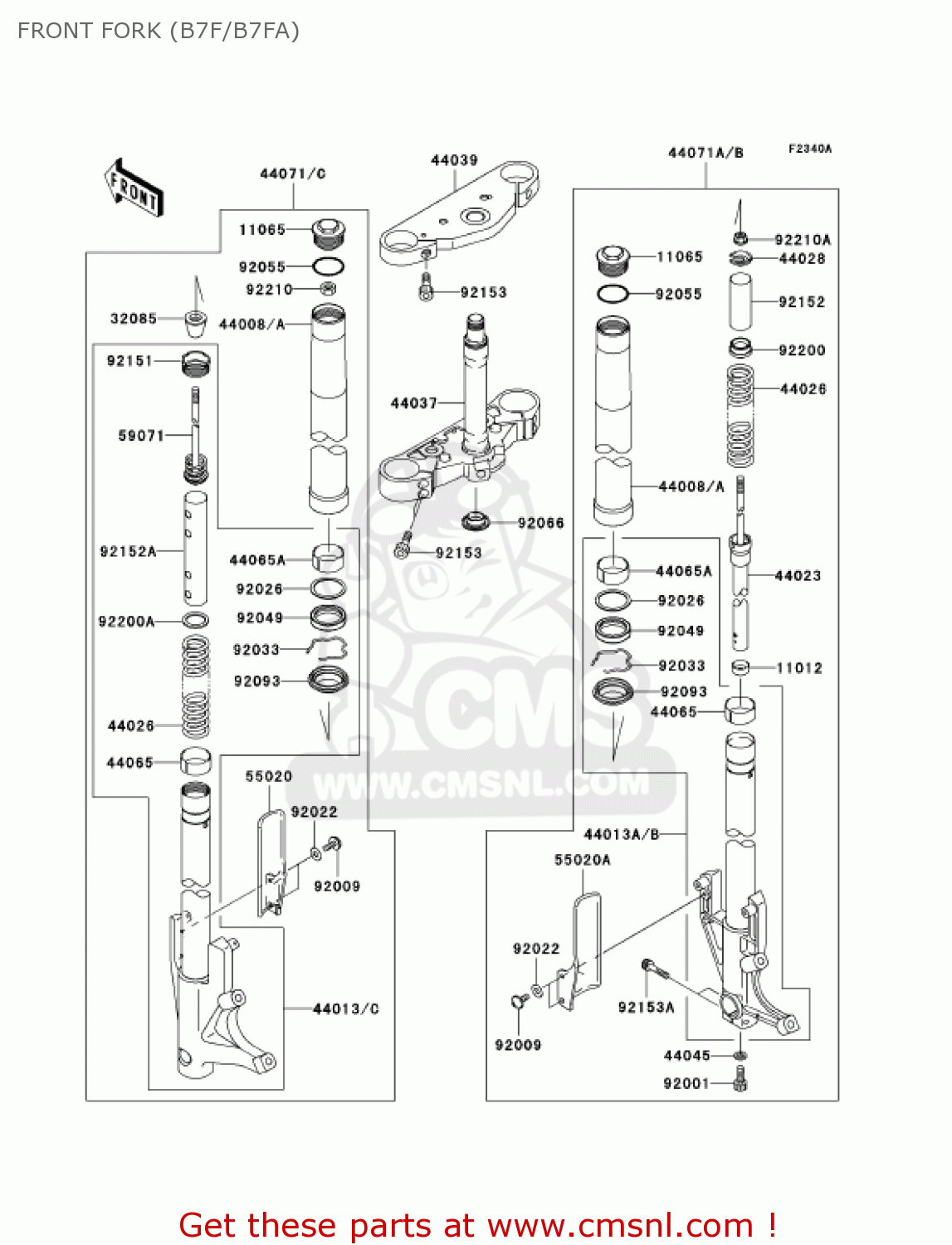 FRONT FORK (B7F/B7FA) VN1600B7FA VULCAN 1600 MEANSTREAK 2007 USA CALIFORNIA