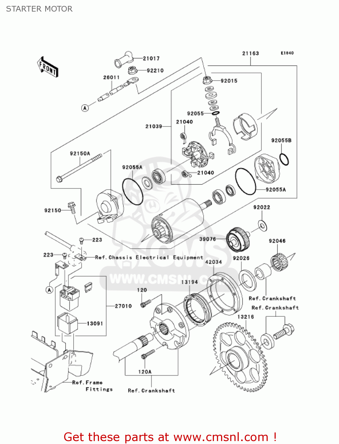 STARTER MOTOR VN1600B7FA VULCAN 1600 MEANSTREAK 2007 USA CALIFORNIA